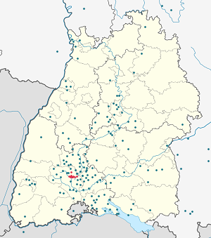 Karte von Villingen-Schwenningen mit Markierungen für die einzelnen Unterstützenden