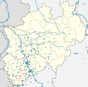 Karte von Kreis Euskirchen mit Markierungen für die einzelnen Unterstützenden