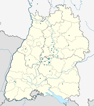 Mapa města Ammerbuch se značkami pro každého podporovatele 