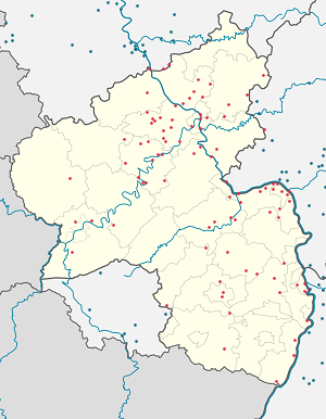 Mapa mesta Porýnie-Falcko so značkami pre jednotlivých podporovateľov