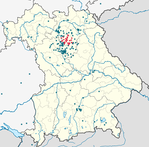 Karte von Landkreis Forchheim mit Markierungen für die einzelnen Unterstützenden