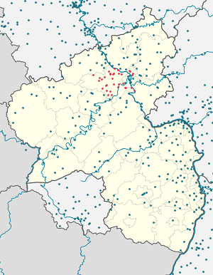 Карта на Landkreis Mayen-Koblenz с маркери за всеки поддръжник
