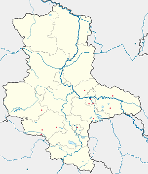 Kaart van Saksen-Anhalt met markeringen voor elke ondertekenaar