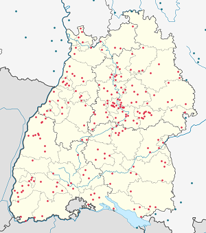 Karte von Baden-Württemberg mit Markierungen für die einzelnen Unterstützenden