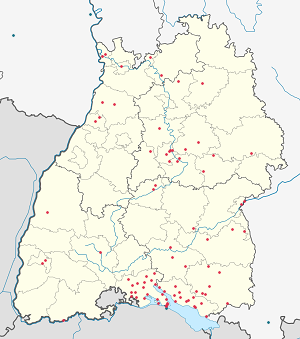 Karta över Baden-Württemberg med taggar för varje stödjare