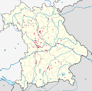 Karte von Bayern mit Markierungen für die einzelnen Unterstützenden