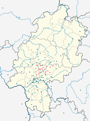 Karte von Wetteraukreis mit Markierungen für die einzelnen Unterstützenden