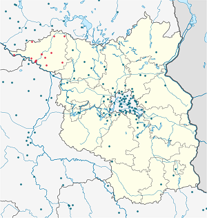 Karte von Prignitz mit Markierungen für die einzelnen Unterstützenden