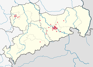 Karte von Sachsen mit Markierungen für die einzelnen Unterstützenden