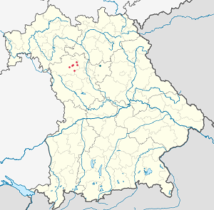 Mappa di Circondario di Neustadt an der Aisch-Bad Windsheim con ogni sostenitore 