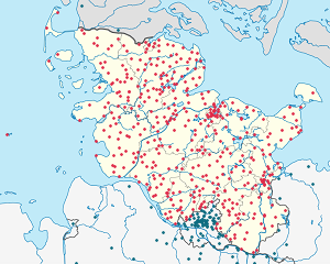 Karte von Schleswig-Holstein mit Markierungen für die einzelnen Unterstützenden