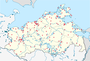 Karte von Mecklenburg-Vorpommern mit Markierungen für die einzelnen Unterstützenden