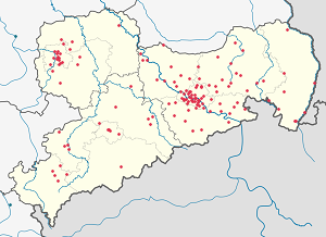 Karte von Sachsen mit Markierungen für die einzelnen Unterstützenden