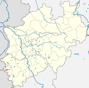 Mapa mesta Aachen so značkami pre jednotlivých podporovateľov