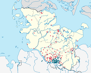 Karte von Schleswig-Holstein mit Markierungen für die einzelnen Unterstützenden