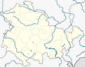 Mapa mesta Saale-Orla-Kreis so značkami pre jednotlivých podporovateľov