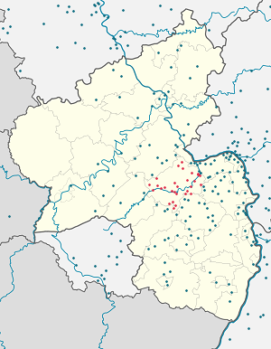 Biresyel destekçiler için işaretli Landkreis Bad Kreuznach haritası