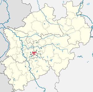 Kaart van Wuppertal met markeringen voor elke ondertekenaar