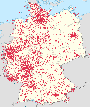 Karte von Deutschland mit Markierungen für die einzelnen Unterstützenden