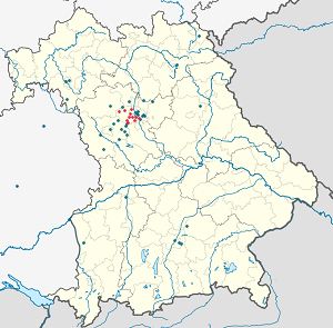 Karta mjesta Landkreis Fürth s oznakama za svakog pristalicu