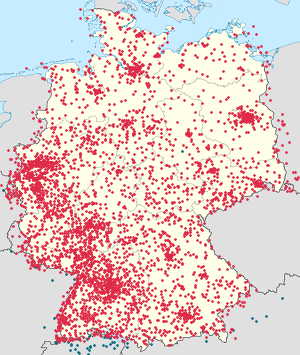 Karte von Deutschland mit Markierungen für die einzelnen Unterstützenden