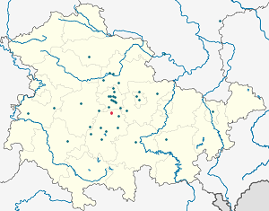 Karta över Amt Wachsenburg med taggar för varje stödjare