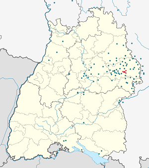 Karte von Aalen mit Markierungen für die einzelnen Unterstützenden