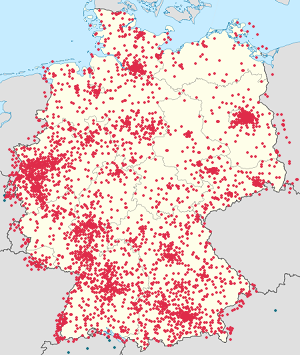 Karte von Deutschland mit Markierungen für die einzelnen Unterstützenden