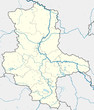 Biresyel destekçiler için işaretli Saksonya-Anhalt haritası